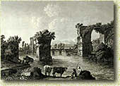 Георг Абрахам Хаккерт. 1755-1805. Германия. Первый вид руин моста Августа в Нарни. 1779.